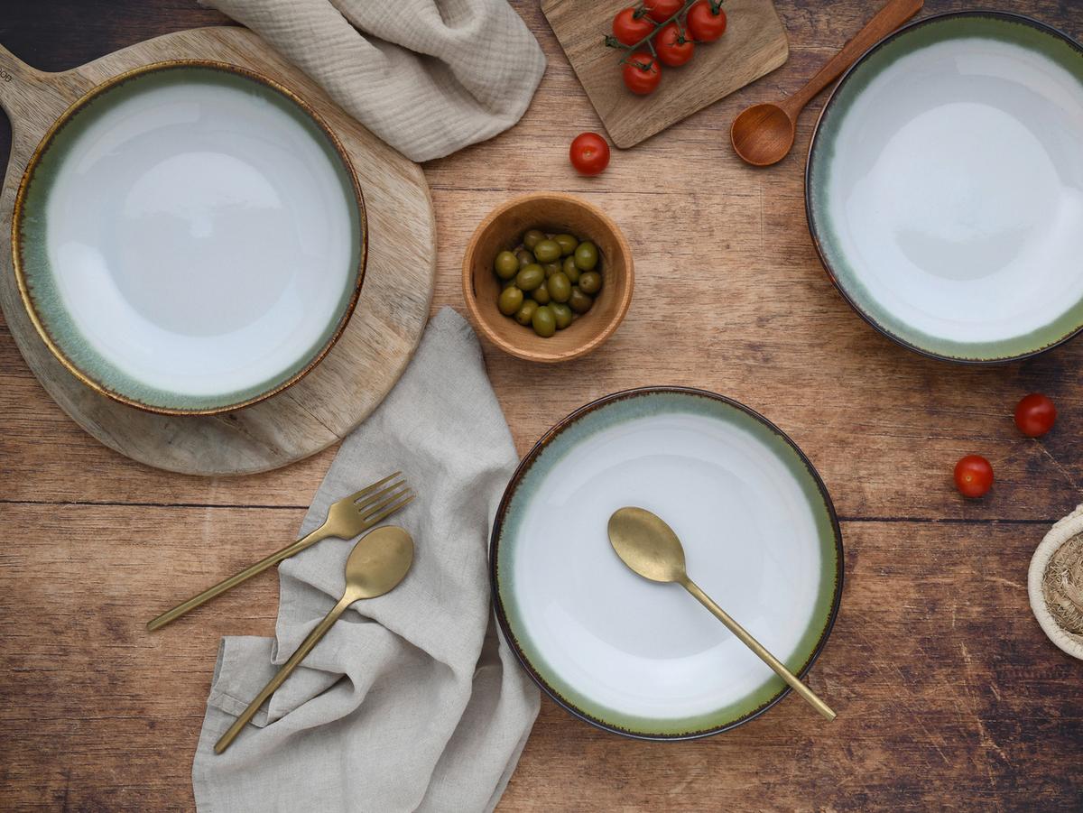 Set Posod Cascade Green, 4-Delni - zelena/bela, Design, keramika (22,5cm) - Creatable