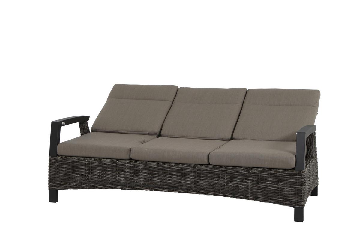 Loungegarnitur Corido Grau - Grau, Basics, Keramik/Kunststoff (72/206/103cm) - Siena Garden