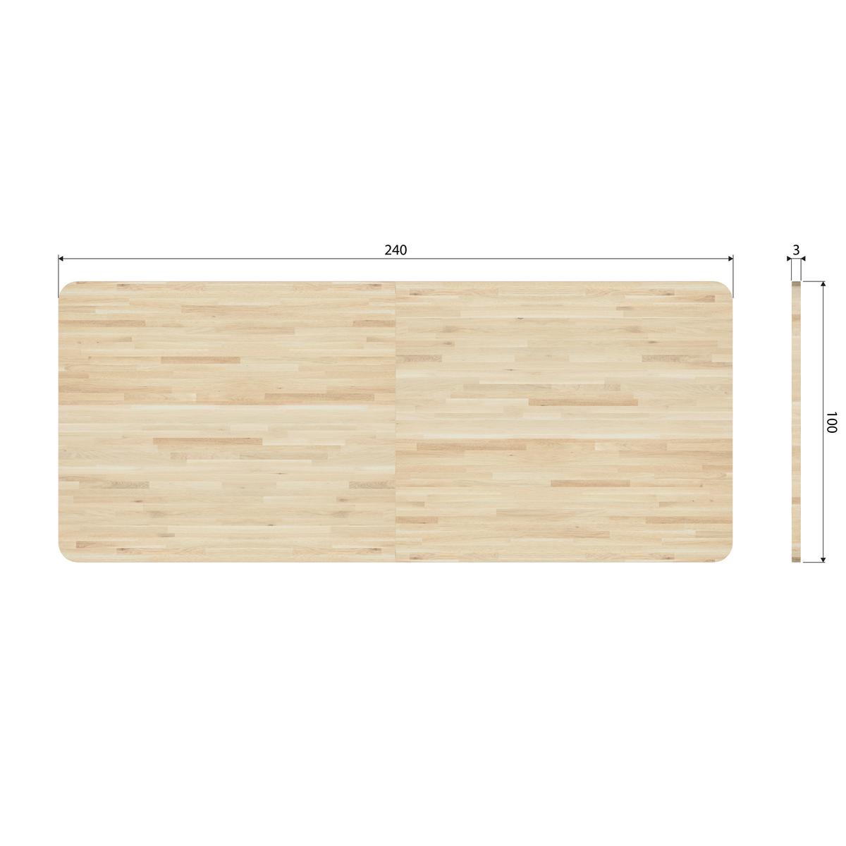 Esstisch Tablo Naturfarben/Schwarz L: 240cm - Schwarz/Naturfarben, MODERN, Holz/Metall (240/100/77cm) - Livetastic