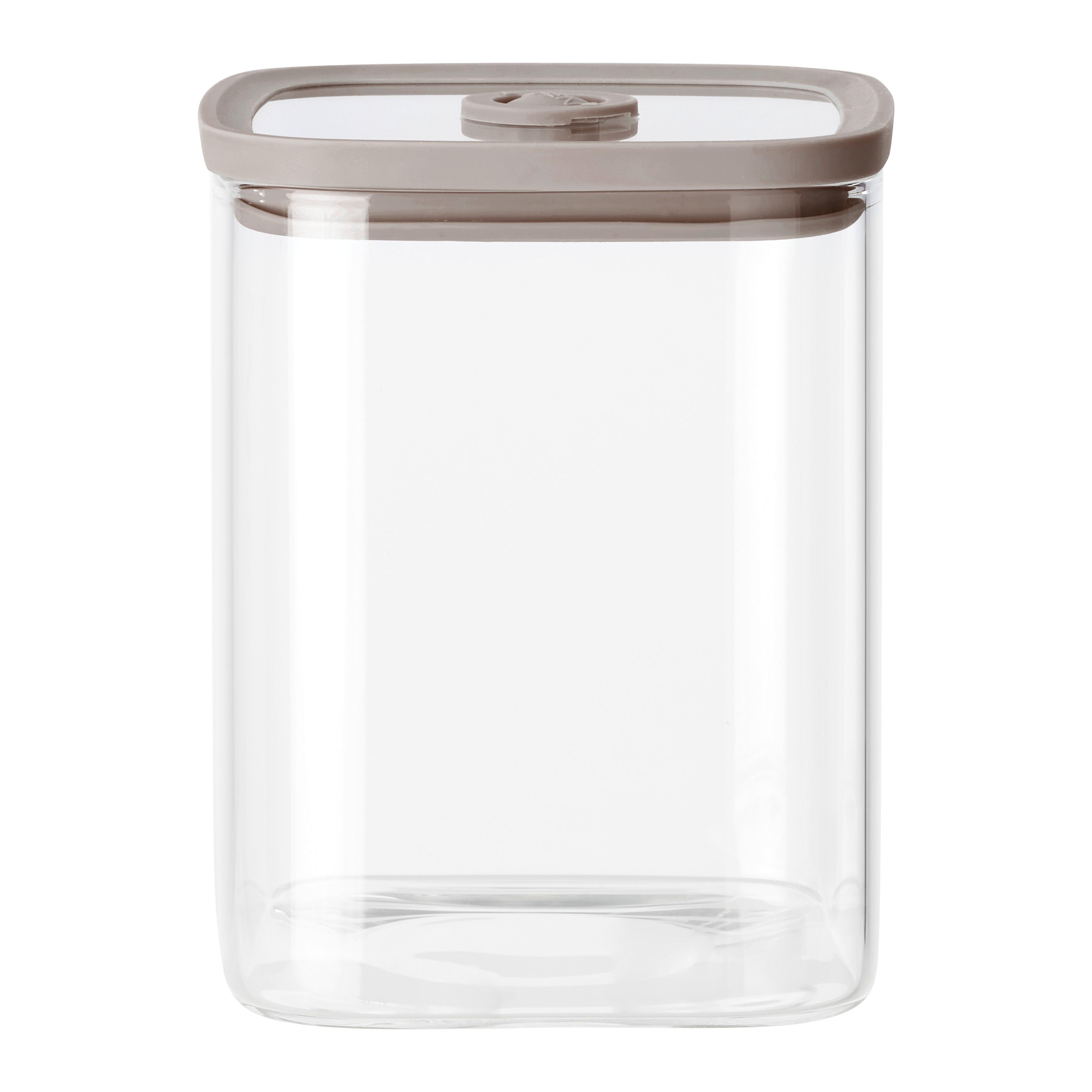 Staklenka Za Zalihe Selina - bež/prozirno, Moderno, staklo/plastika (10,3/12,8/10,3cm) - Modern Living