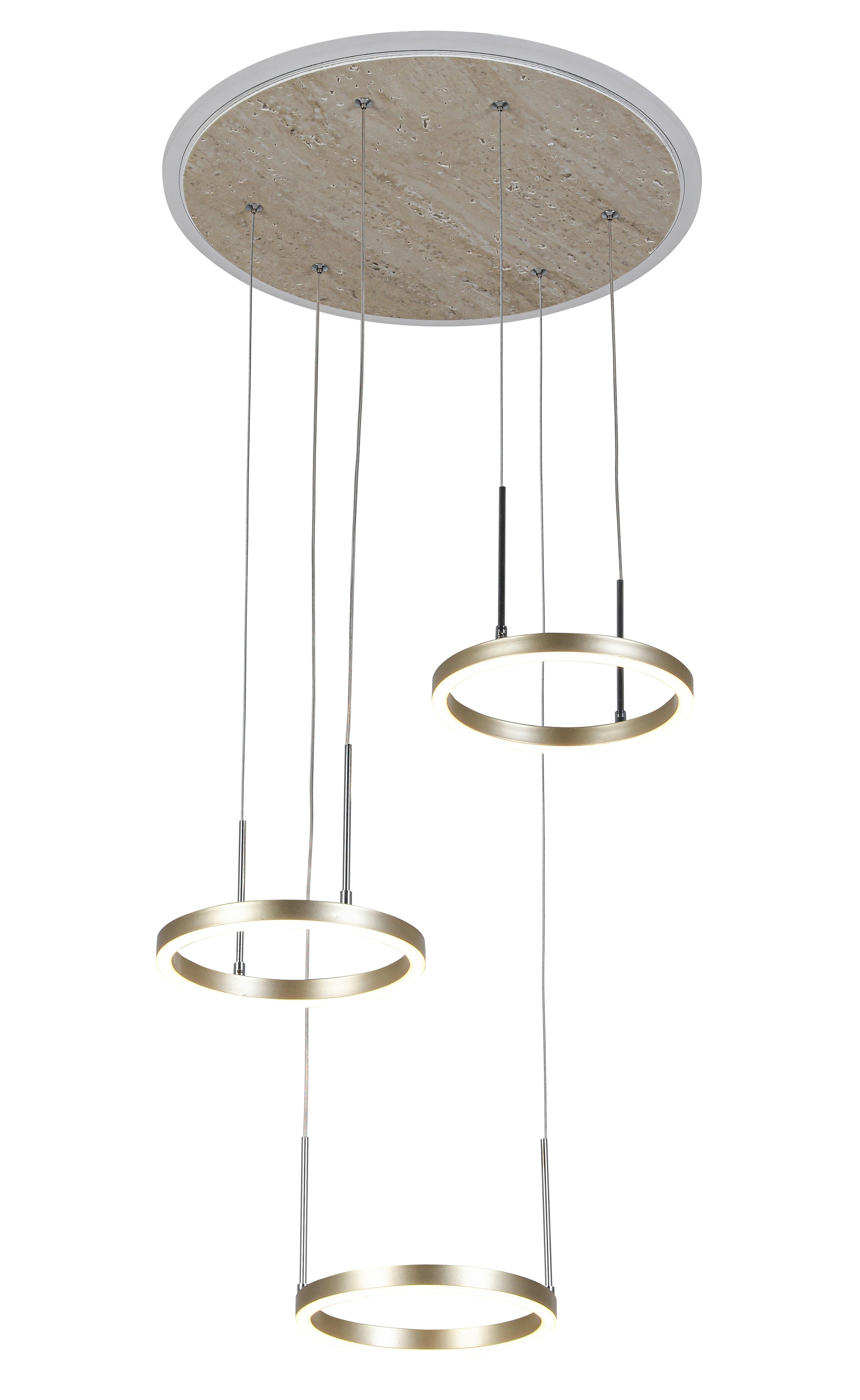 LED-HÄNGLAMPA STONI - champagne, Modern, metall/plast (42/42/150cm) - Mömax