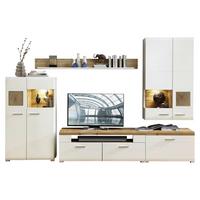 Wohnwand Fun Plus 80 Weiß - Chromfarben/Silberfarben, MODERN, Holzwerkstoff/Metall (320/205/47cm) - Mömax