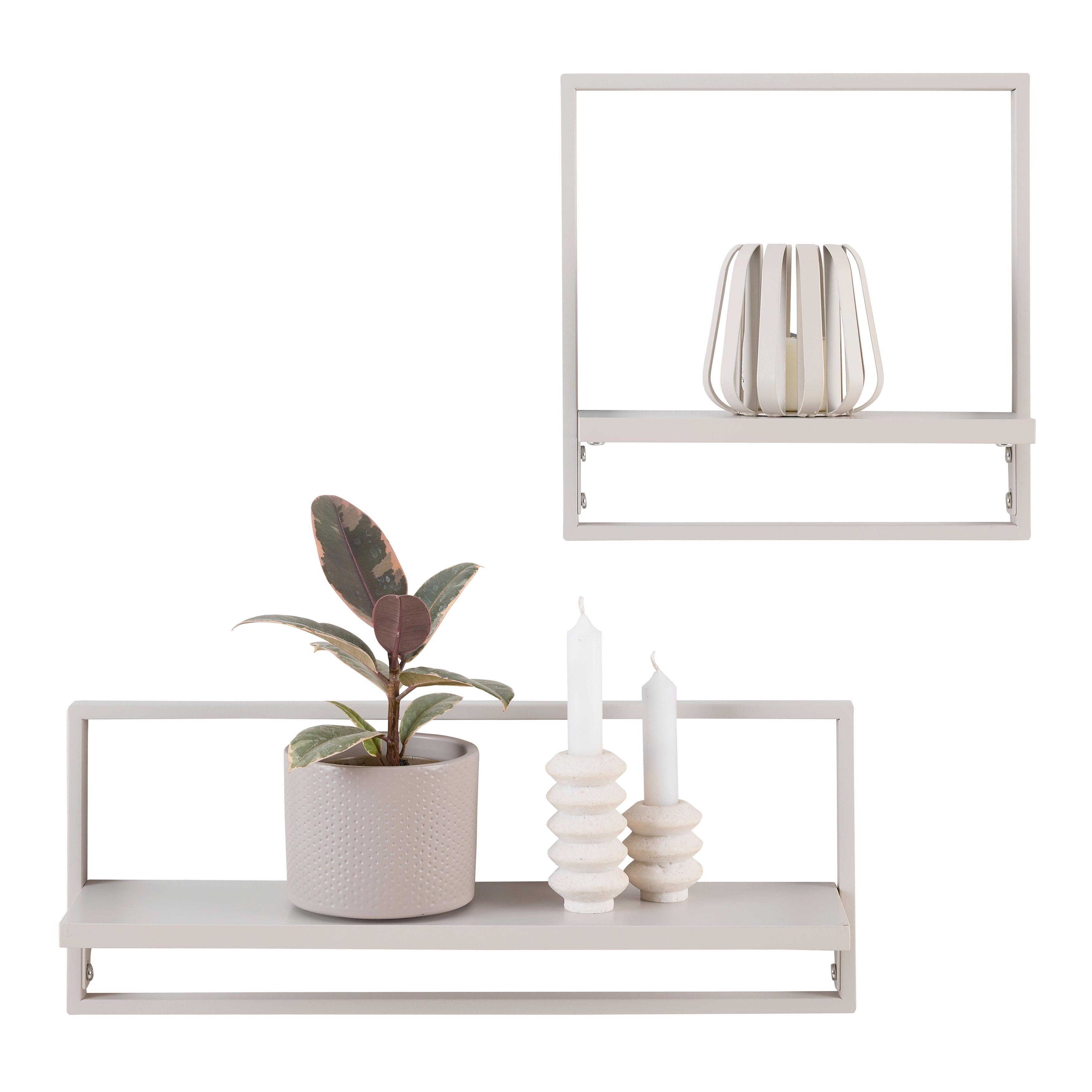 VÄGGHYLLPLAN SET ALFI -EXKLUSIV- -SB- - kashmir, Modern, metall/trämaterial (50/30/20/30/12/12cm) - Mömax