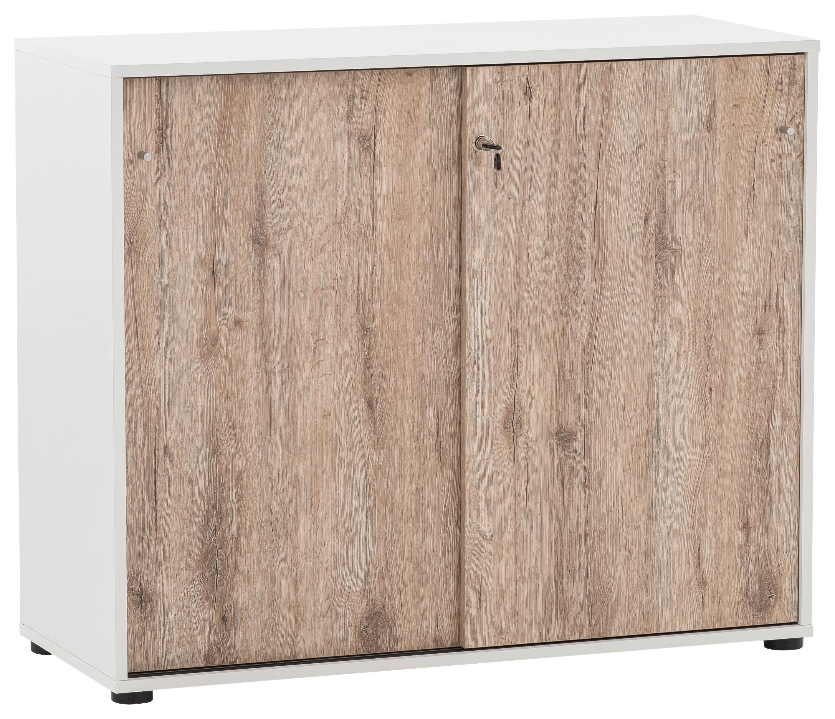 Aktenschrank U 1000 ST WeißW.eiche ca.100,1x83,6x41cm - Wildeiche/Weiß, MODERN, Holzwerkstoff (100,1/83,6/41cm) - MID.YOU