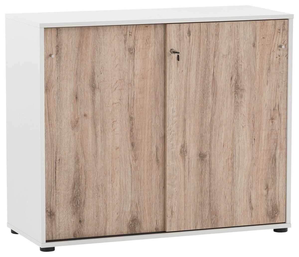 Aktenschrank U 1000 ST WeißW.eiche ca.100,1x83,6x41cm - Wildeiche/Weiß, MODERN, Holzwerkstoff (100,1/83,6/41cm) - MID.YOU