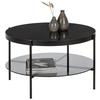 SOFFBORD AIKO -TOP- -BASED- - svart, Modern, metall/glas (75/45cm) - Based
