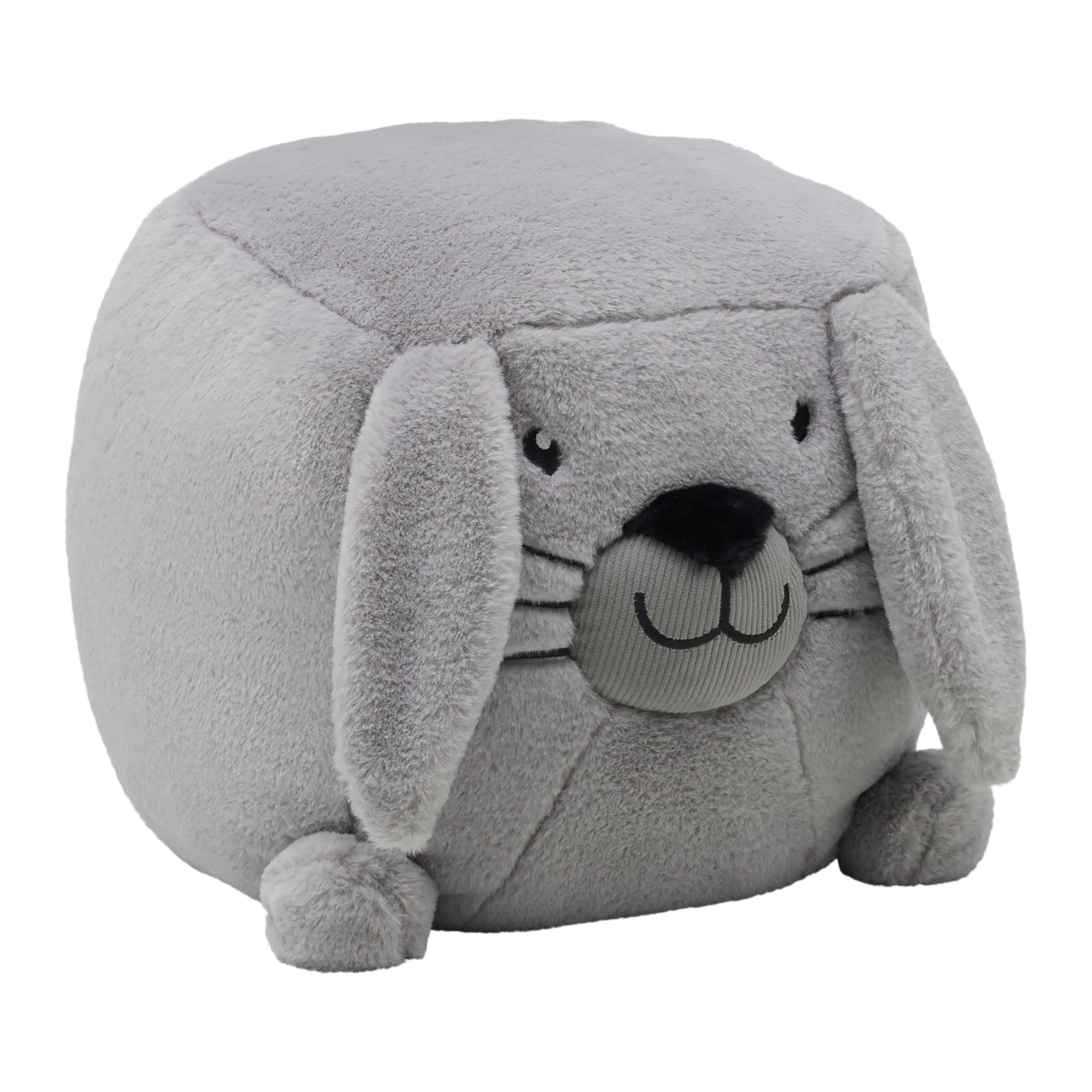 Kinderhocker Sally Hase Kunstpelz Grau/Schwarz - Grau, KONVENTIONELL, Textil (40/30/40cm) - Premium Living
