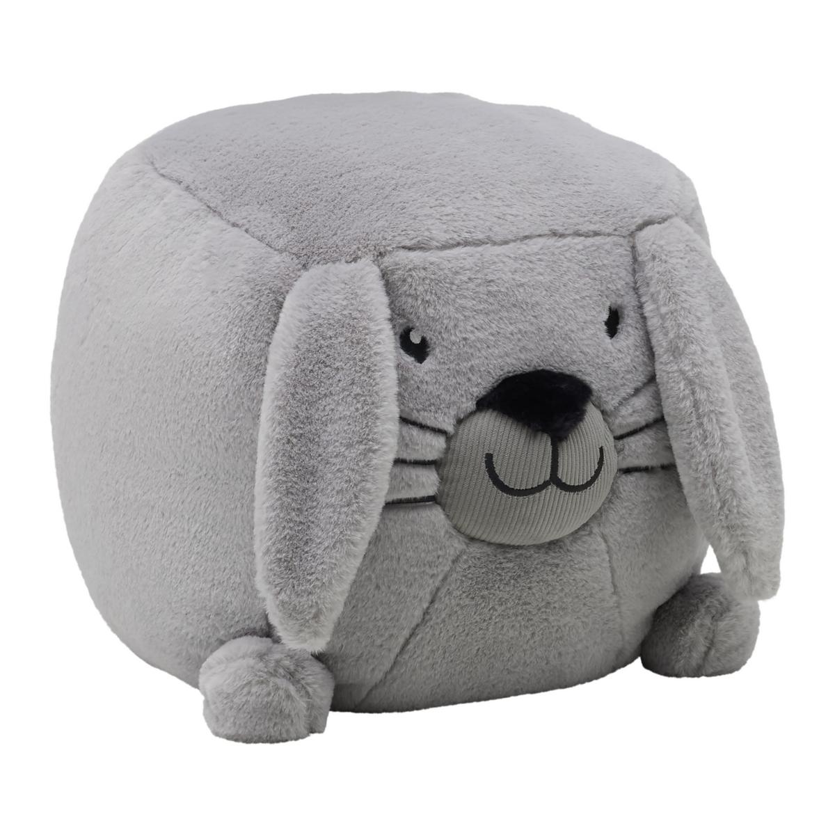 Kinderhocker Sally Hase Kunstpelz Grau/Schwarz - Grau, KONVENTIONELL, Textil (40/30/40cm) - Premium Living
