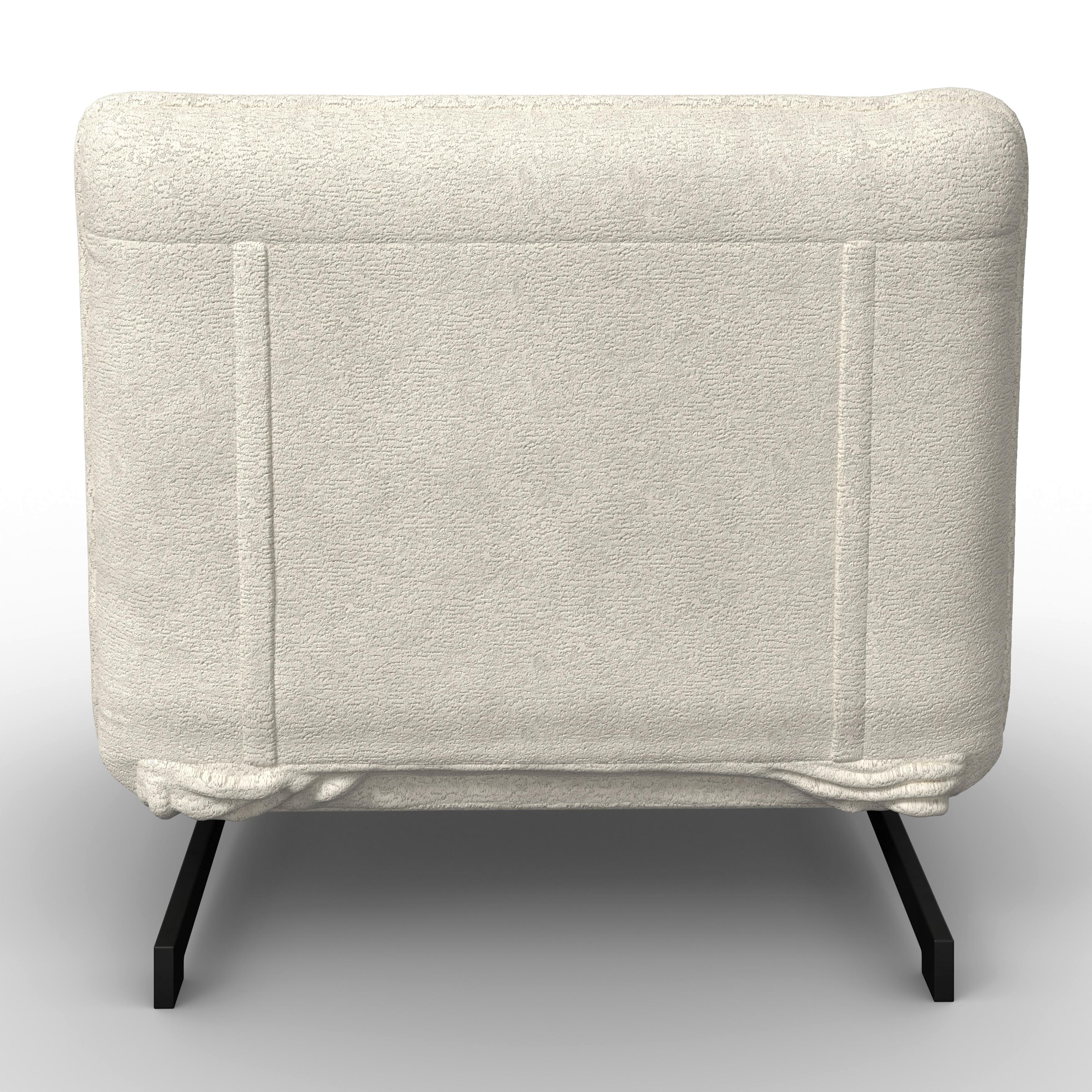 BÄDDFÅTÖLJ LUNA - vit/svart, Modern, metall/textil (92/86/80cm) - Bessagi Home