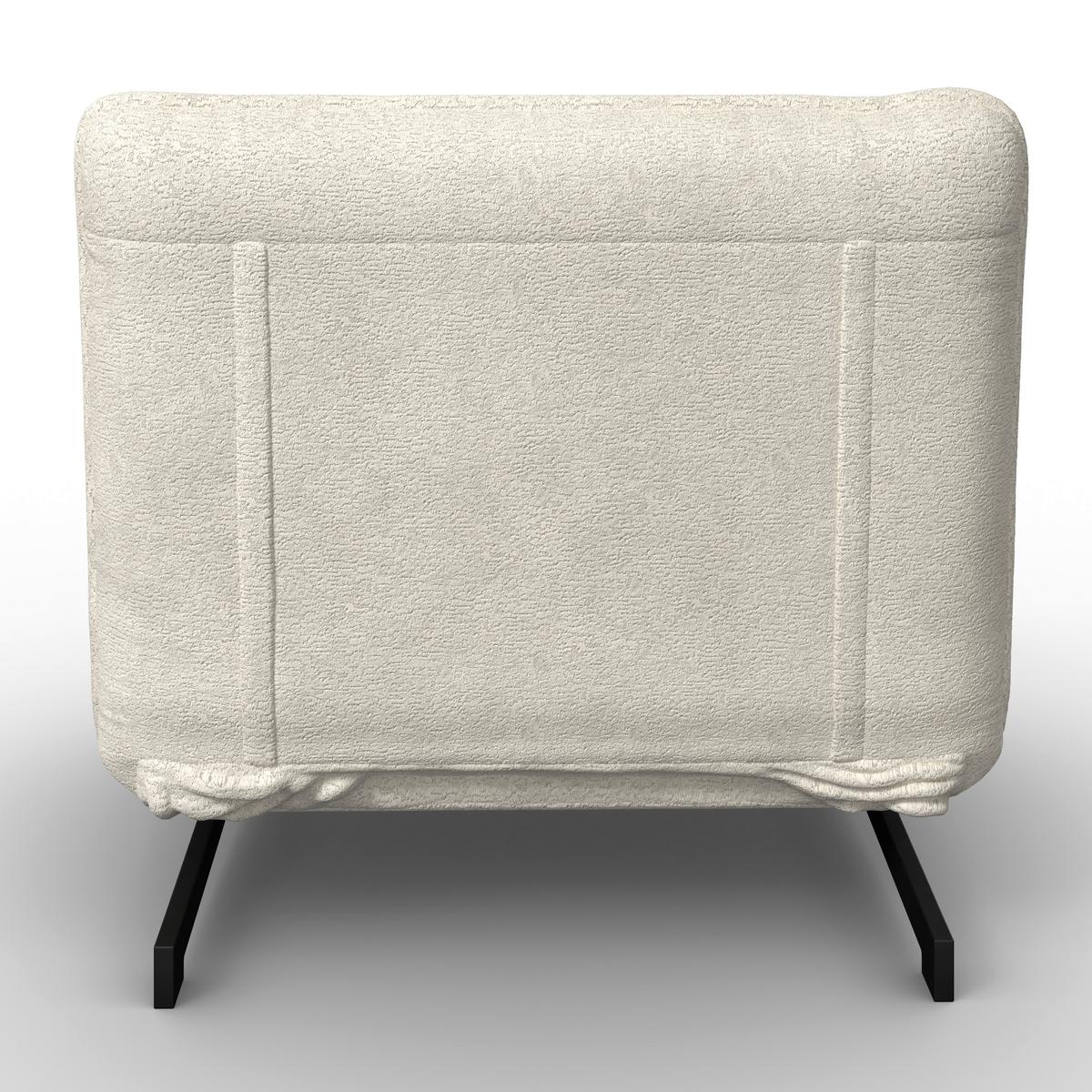 Schlafsessel Luna Bouclé Weiß - Schwarz/Weiß, MODERN, Textil/Metall (92/40/66cm) - Bessagi Home