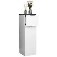 Highboard Donali ca. 30x95 cm Weiß/Schwarz - Silberfarben/Schwarz, MODERN, Holzwerkstoff/Kunststoff (30/95/30cm) - MID.YOU