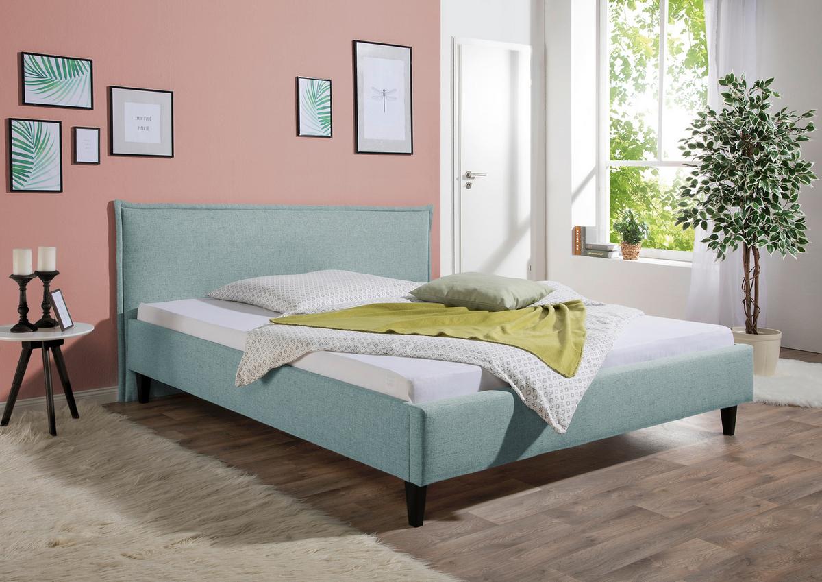 Polsterbett Roswell Petrol ca. 200x200 cm - Petrol/Schwarz, MODERN, Holz/Textil (200/200cm) - Livetastic