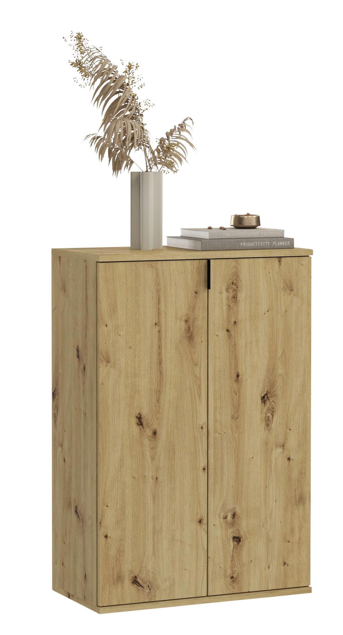 Schuhschrank Projekt X ca.61x99x34cm Eichefarben - KONVENTIONELL, Holzwerkstoff/Kunststoff (61/99/34cm) - MID.YOU