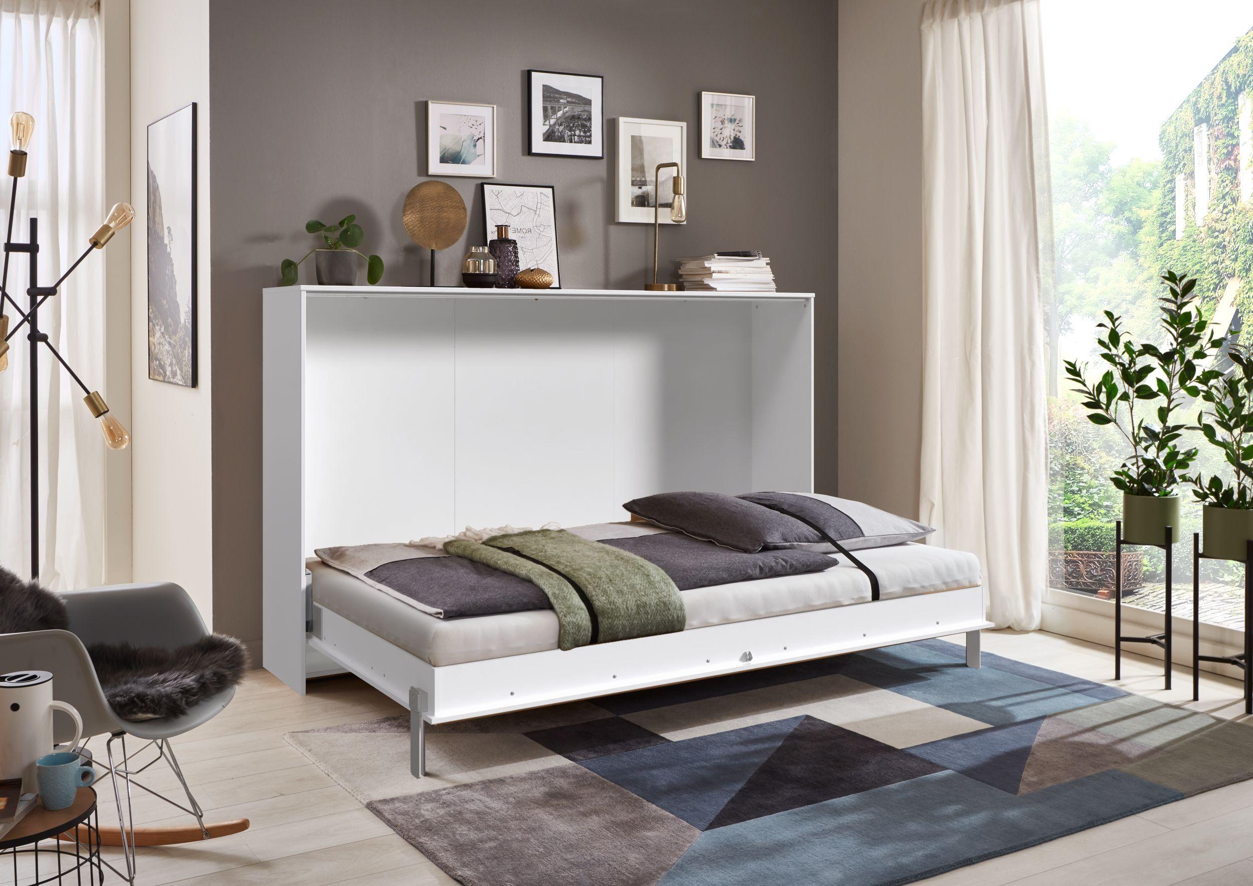 Klappbett Juist ca. 120x200 cm Weiß - Weiß, KONVENTIONELL, Holz/Holzwerkstoff (120/200cm) - MID.YOU