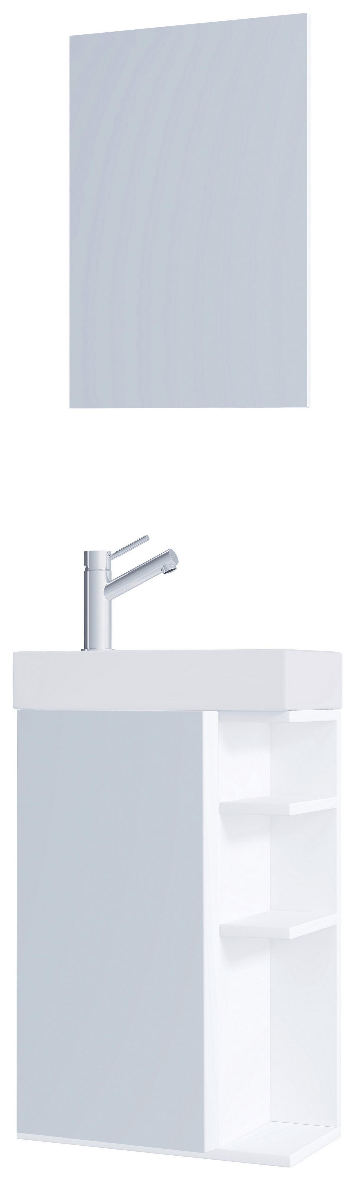 GÄSTEBAD LUMIA - Weiss, Modern, Glas/Keramik (40cm) - MID.YOU