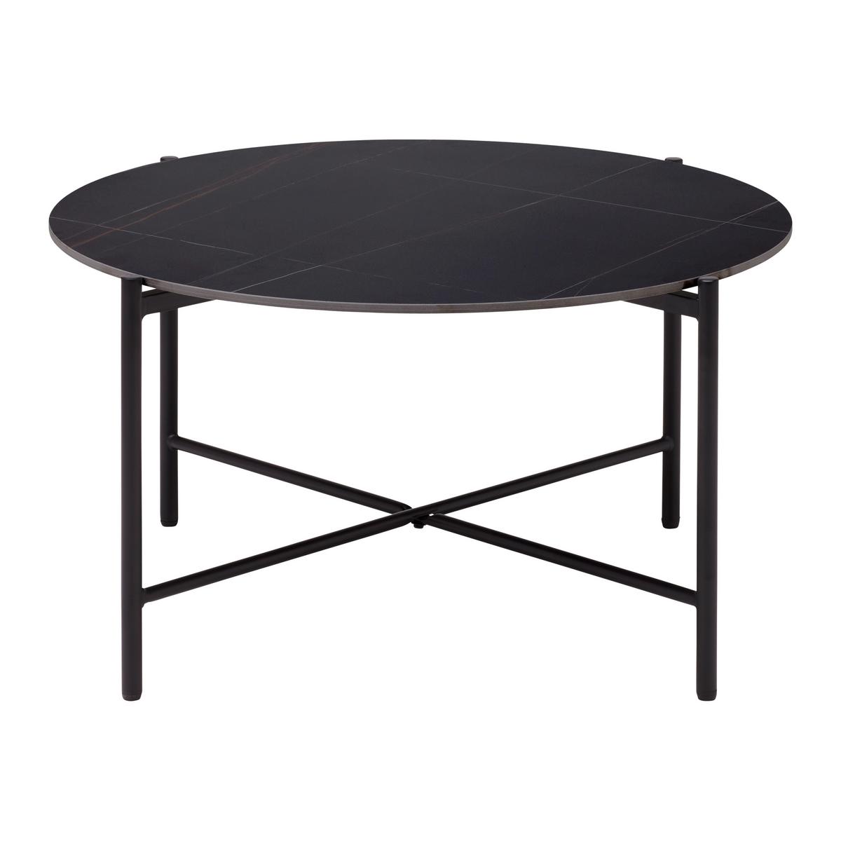 Măsuță de cafea MONZA - negru, Modern, ceramică/metal (80/80/43cm) - Modern Living