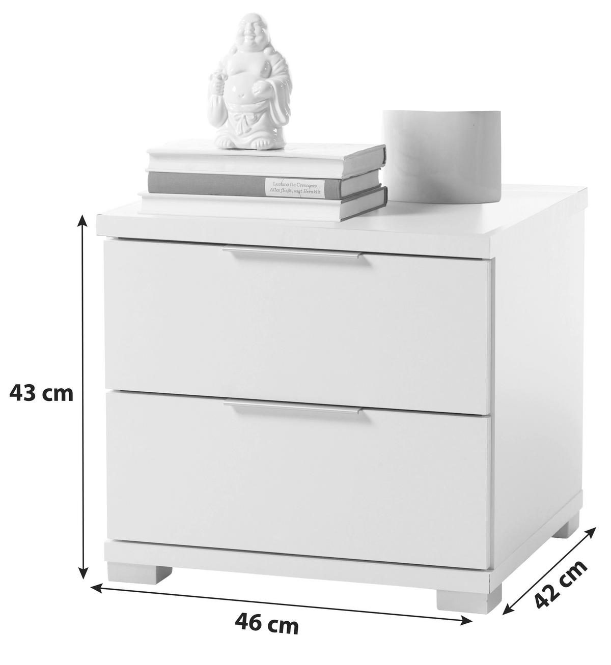 SZAFKA NOCNA CZARNY SZER. 46 CM - kolor srebrny/czarny, Basics (46/43/42cm) - P & B