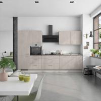 Küchenblock Riva High m. Geräten Grau - Schieferfarben/Edelstahlfarben, MODERN, Holzwerkstoff/Metall (330cm) - Nobilia