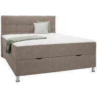 Boxbett Oviedo 180 in Cappuccino ca. 180x200cm - Cappuccino, KONVENTIONELL, Textil/Metall (180/200cm) - Based