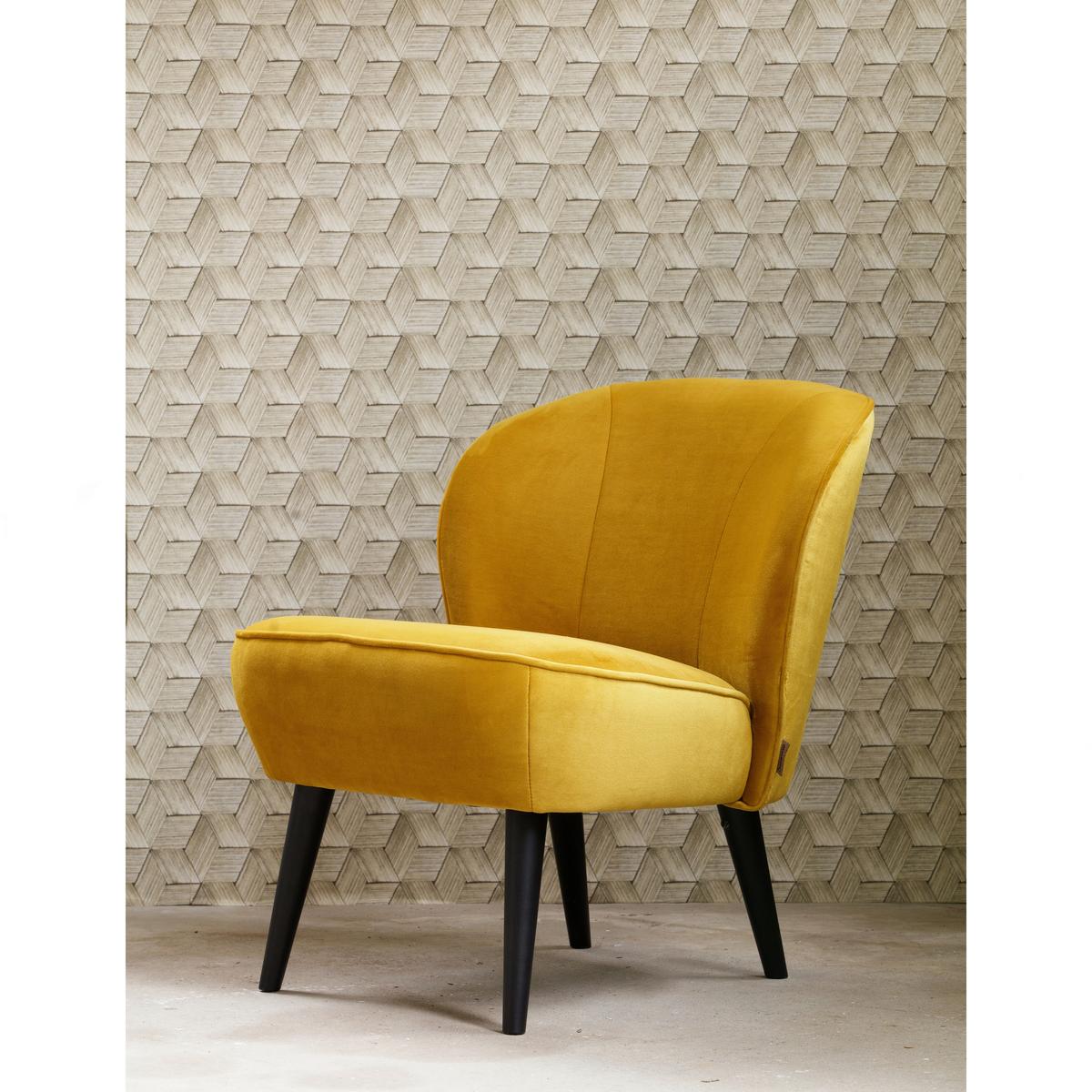 Sessel Sara Gelb - Gelb/Schwarz, Design, Holz/Textil (59/71/70cm) - Livetastic