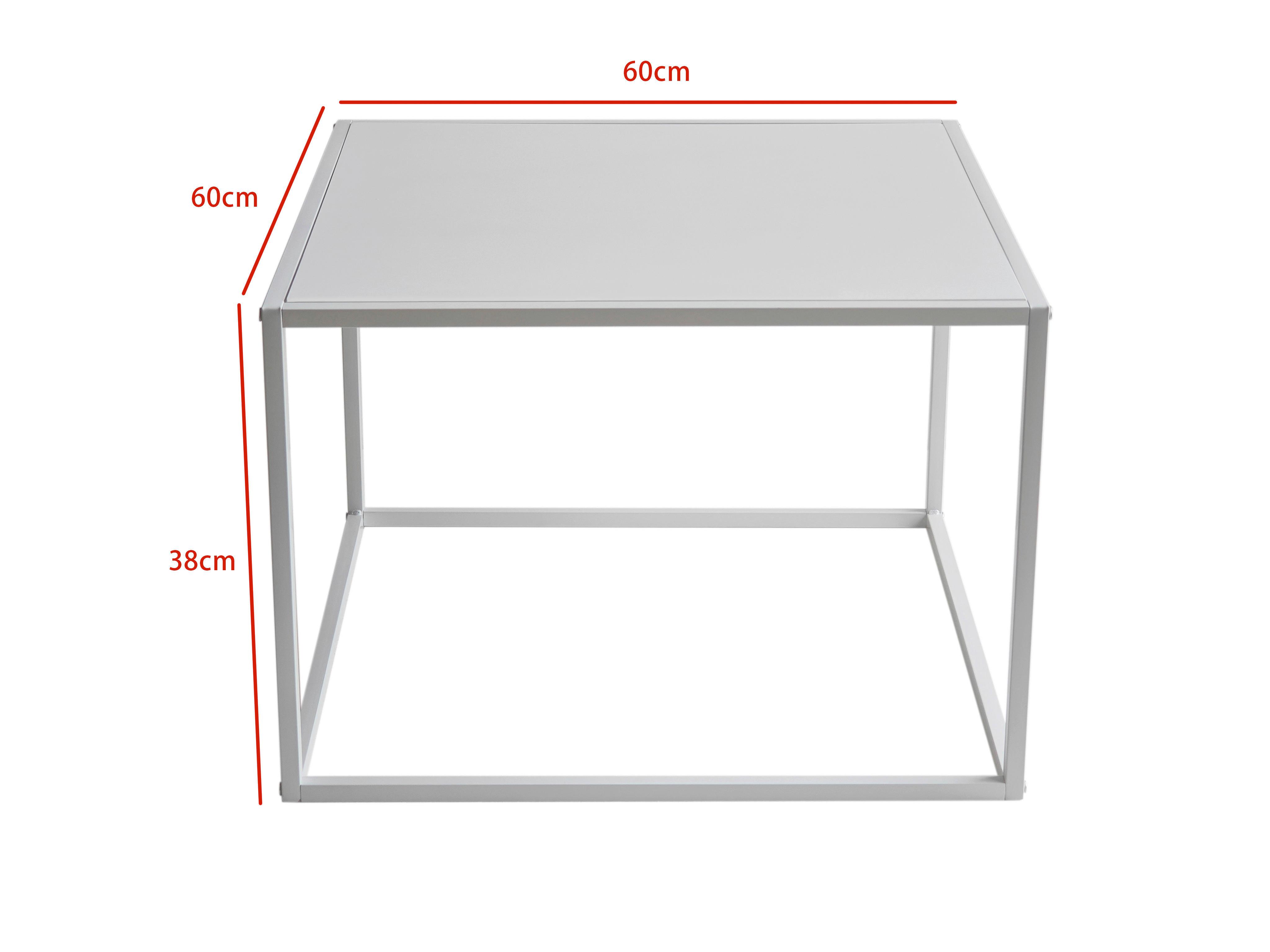 SOFFBORD KUBO -TOP- -BASED- - vit, Modern, metall/trämaterial (60/60/38cm) - Based