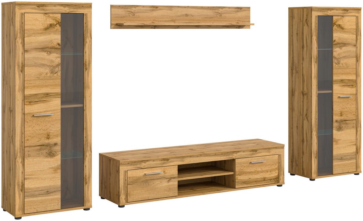 ANSAMBLU MOBILIER CAMERA DE Z JAM - stejar Wotan, Design, sticlă/material pe bază de lemn (310/159/35cm) - Modern Living
