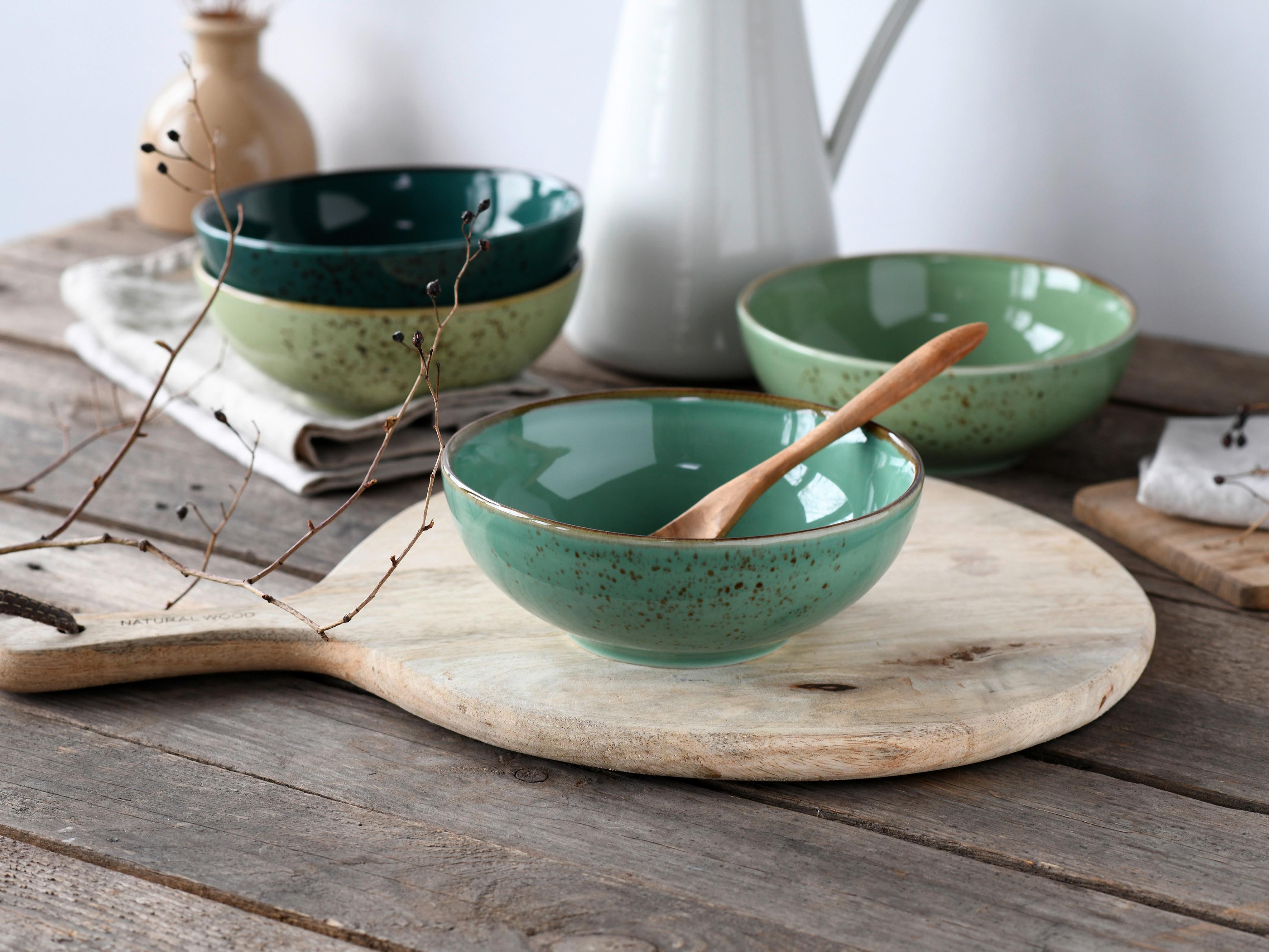 Set Posod Green Life, 4-Delni - zelena, Design, keramika (16,5cm) - Creatable