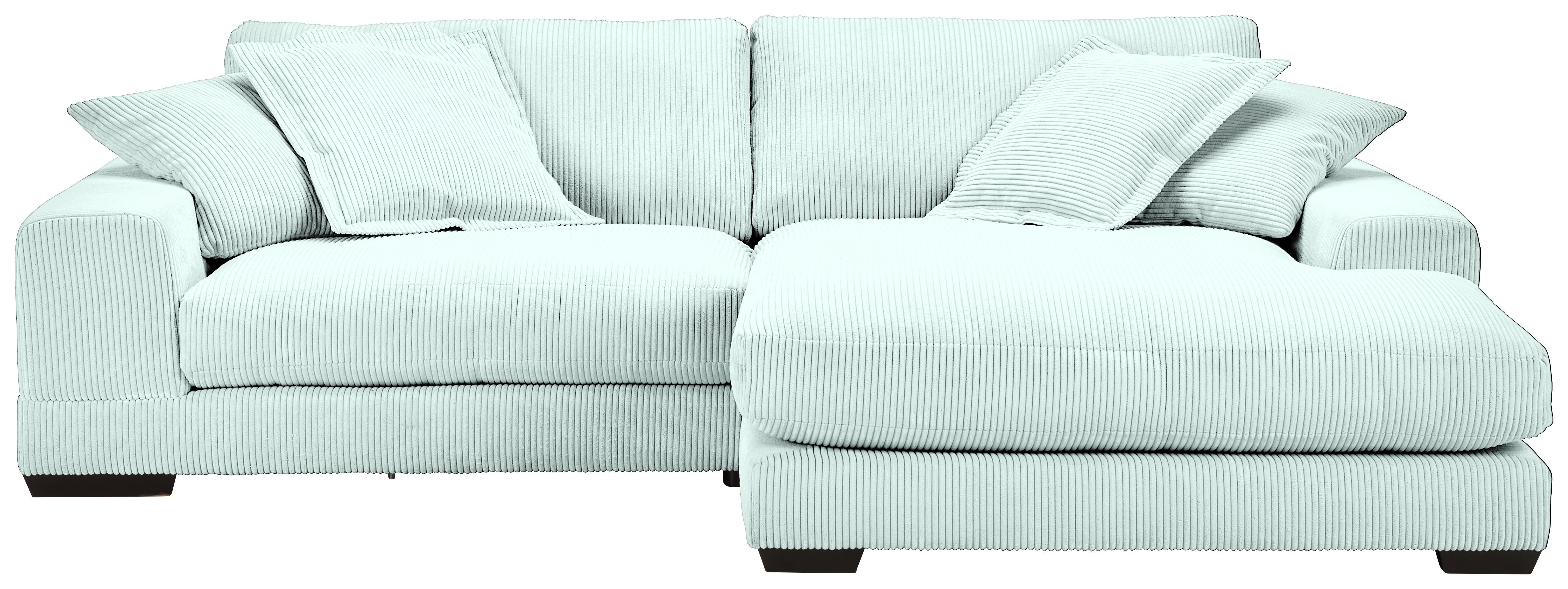 Ecksofa Paddy Ecke Türkis, Cord - Beige/Schwarz, ROMANTIK / LANDHAUS, Holz/Kunststoff (280/57/125cm) - Mömax