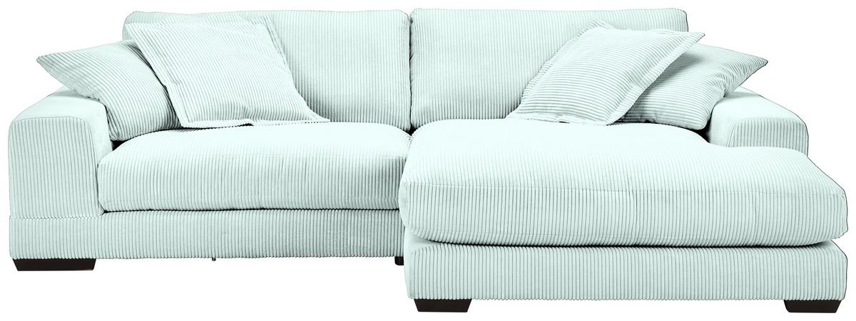 Ecksofa Paddy Ecke Türkis, Cord - Beige/Schwarz, ROMANTIK / LANDHAUS, Holz/Kunststoff (280/57/125cm) - Mömax