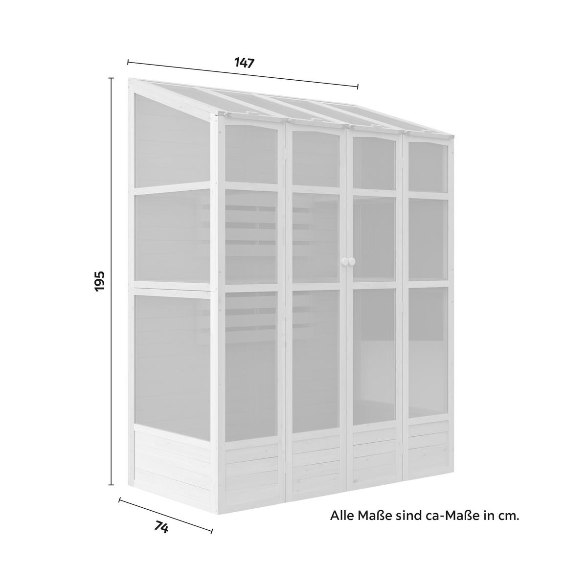 Gartenschrank Erin Weiß Echtholz/Kunststoff - Weiß, MODERN, Holz/Kunststoff (147/195/74cm) - Bessagi Garden