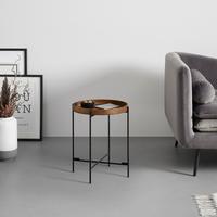 Beistelltisch Cuba Schwarz/Akaziefarben - Schwarz/Akaziefarben, MODERN, Holz/Metall (40/49cm) - Based