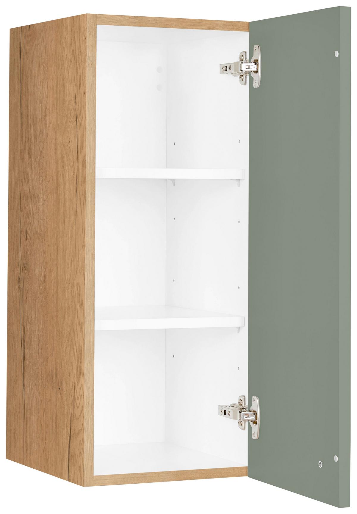 Küchenoberschrank Cascada Grün - Eichefarben/Schwarz, MODERN, Holzwerkstoff/Metall (30/72/35cm) - Nobilia