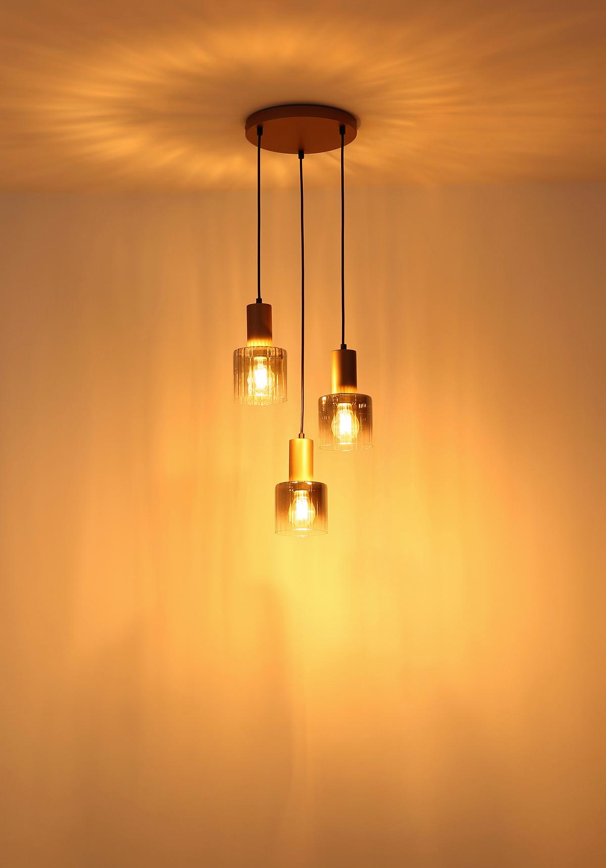 Hängeleuchte 54318-3hr Walton - Klar/Chromfarben, Design, Glas/Kunststoff (28/150cm) - Globo