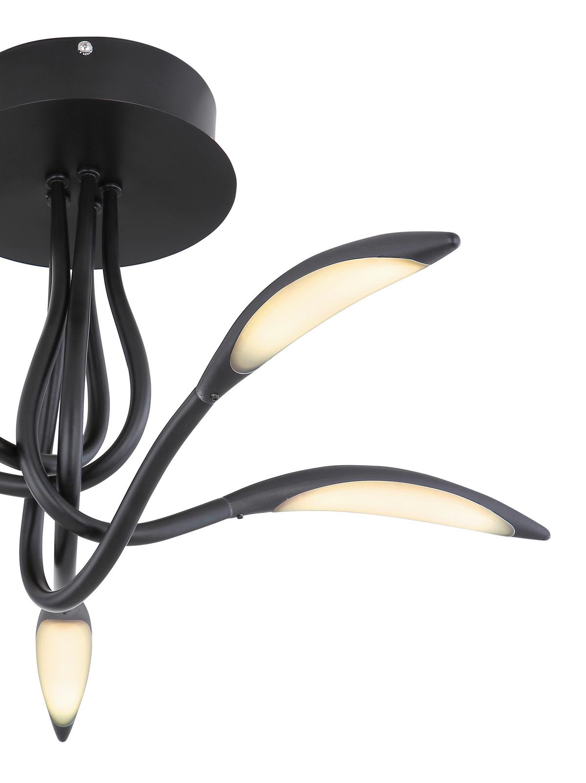 LED-Deckenleuchte Kaela Schwarz/Weiß max. 25 Watt - Opal/Schwarz, Design, Kunststoff/Metall (68/33cm) - Globo