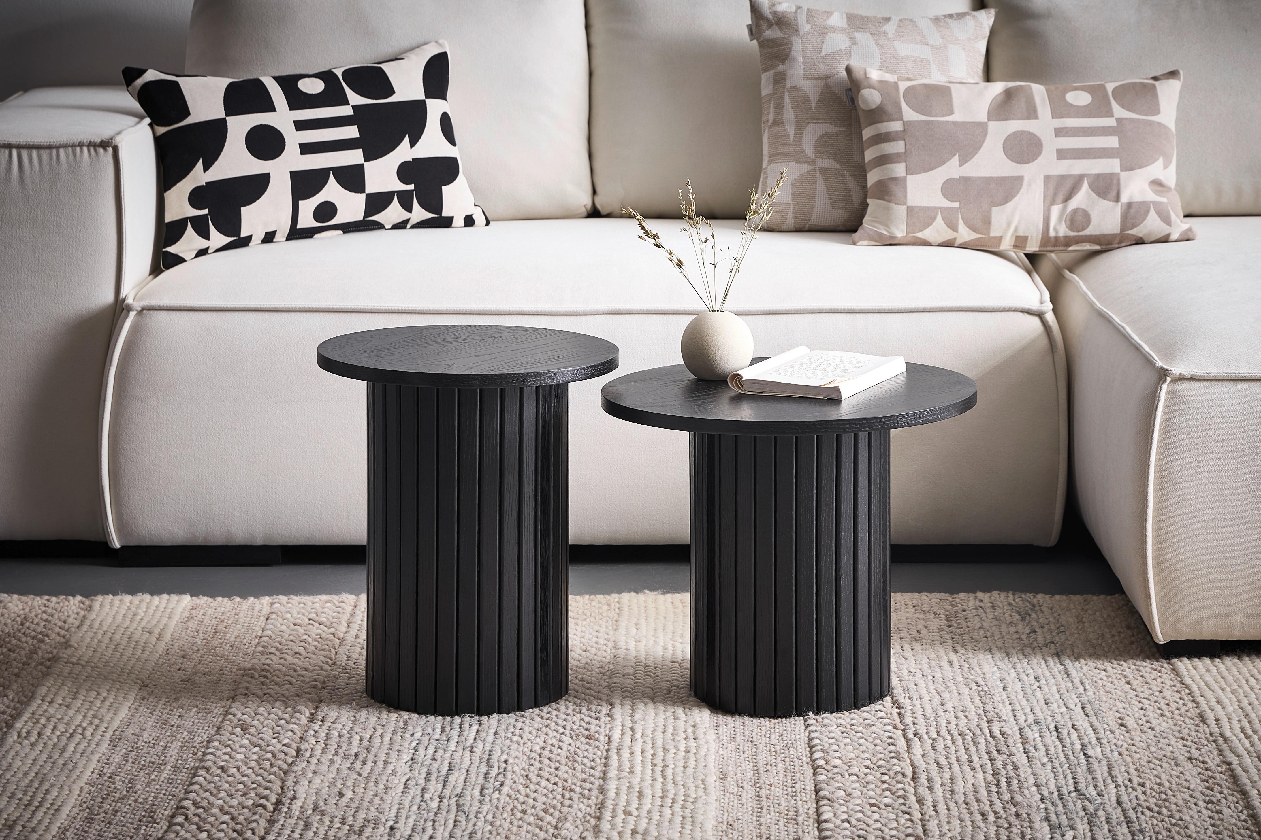 STOLIK BOCZNY PEDRO - czarny, Design, materiał drewnopochodny/drewno (40/40/45cm) - Xora