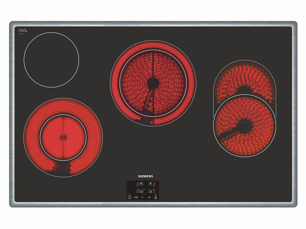 Glaskeramikkochfeld ET845HH17 Schwarz - Schwarz, KONVENTIONELL, Glas/Metall (79,5/4,8/51,7cm) - Siemens