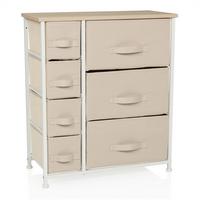 Komoda Foldress B, Bež - bela/bež, Moderno, umetna masa/tekstil (63,5/73/30cm) - MID.YOU