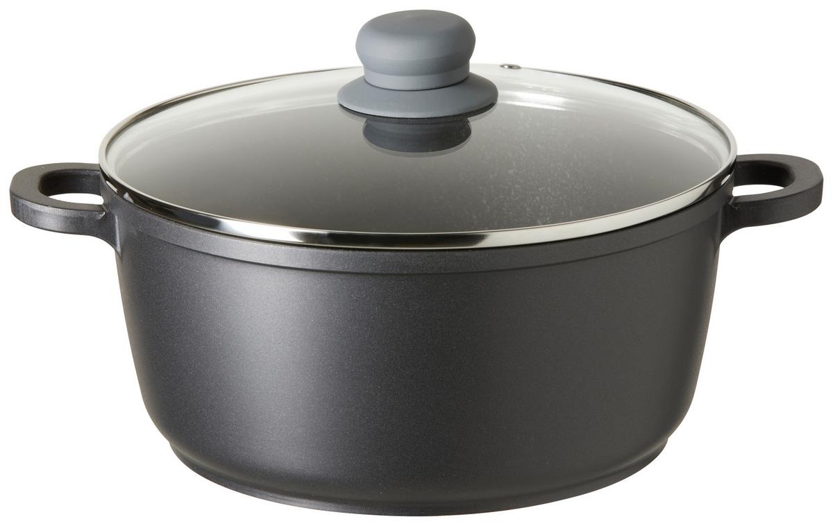 Kochtopf Smart Ø ca. 24cm - Klar/Silberfarben, KONVENTIONELL, Glas/Kunststoff (24/11,4cm) - Mömax