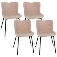 ZESTAW KRZESEŁ GAIL - czarny/kolor piaskowy, Design, metal/tkanina (51/78/58cm) - Novel