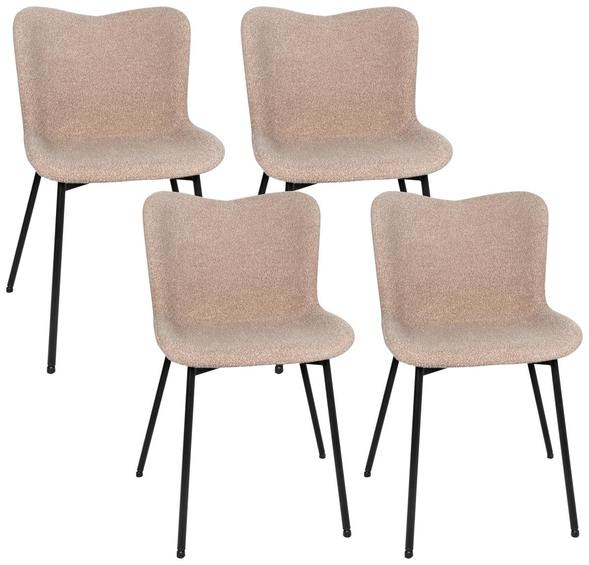 ZESTAW KRZESEŁ GAIL - czarny/kolor piaskowy, Design, metal/tkanina (51/78/58cm) - Novel