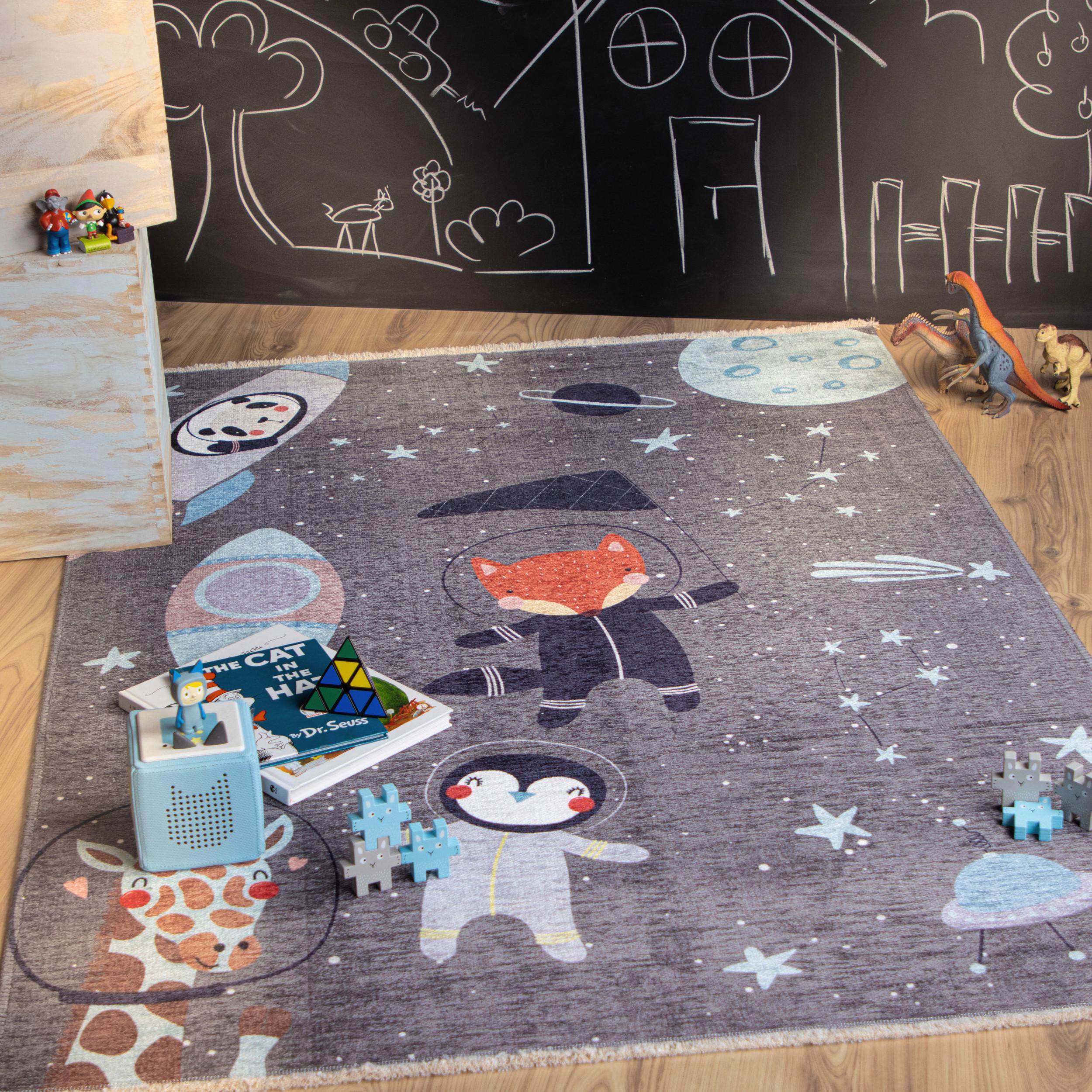 Kinderteppich my Greta Grau/Multicolor ca. 115x170cm - Multicolor/Weiß, Trend, Textil (115/170cm) - Obsession