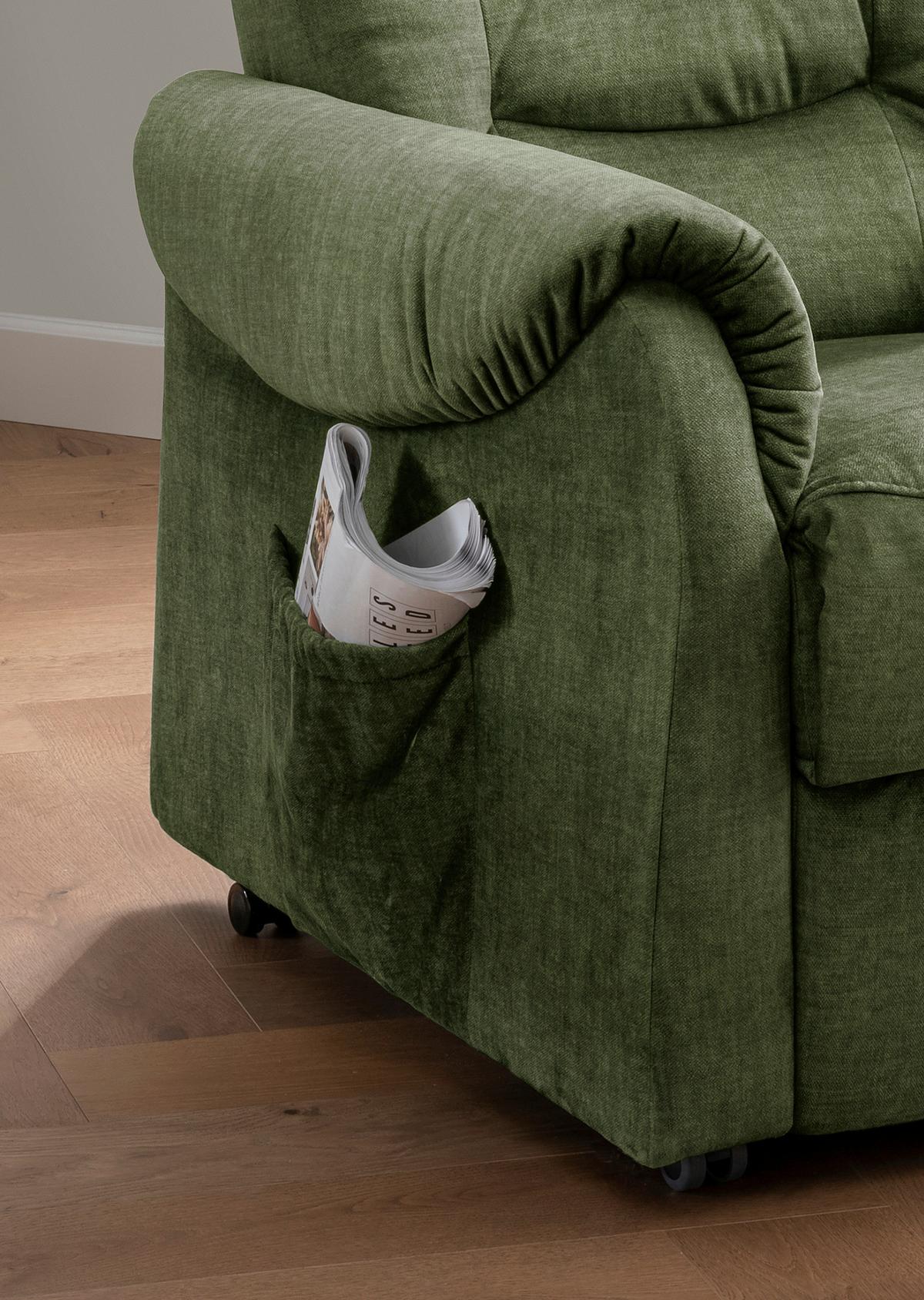 Fernsehsessel Nino Dunkelgrün Velours - Dunkelgrün/Schwarz, Design, Kunststoff/Textil (78/107/93cm) - Livetastic