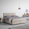 Postelja Boxspring Florinda, Bež, Z Nadvložkom, 180x200 - črna/bež, Moderno, umetna masa/tekstil (180/200cm) - Bessagi Home