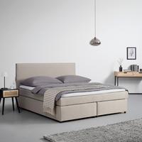 Postelja Boxspring Florinda, Bež, Z Nadvložkom, 180x200 - črna/bež, Moderno, umetna masa/tekstil (180/200cm) - Bessagi Home
