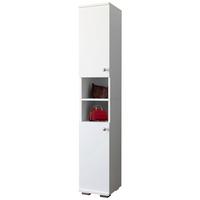 Schuhschrank GADOS Weiß ca. 30x178x33 cm - Anthrazit/Alufarben, MODERN, Holzwerkstoff/Kunststoff (30/178/33cm) - MID.YOU