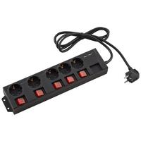 Steckdosenleiste Casper in Schwarz mit 5 Steckdosen - Schwarz, Kunststoff (34,1/8,2/4cm) - Mömax