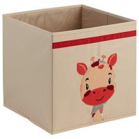 Faltbox Peter ca. 34l - Rot/Creme, Karton/Textil (33/32/33cm) - Mömax