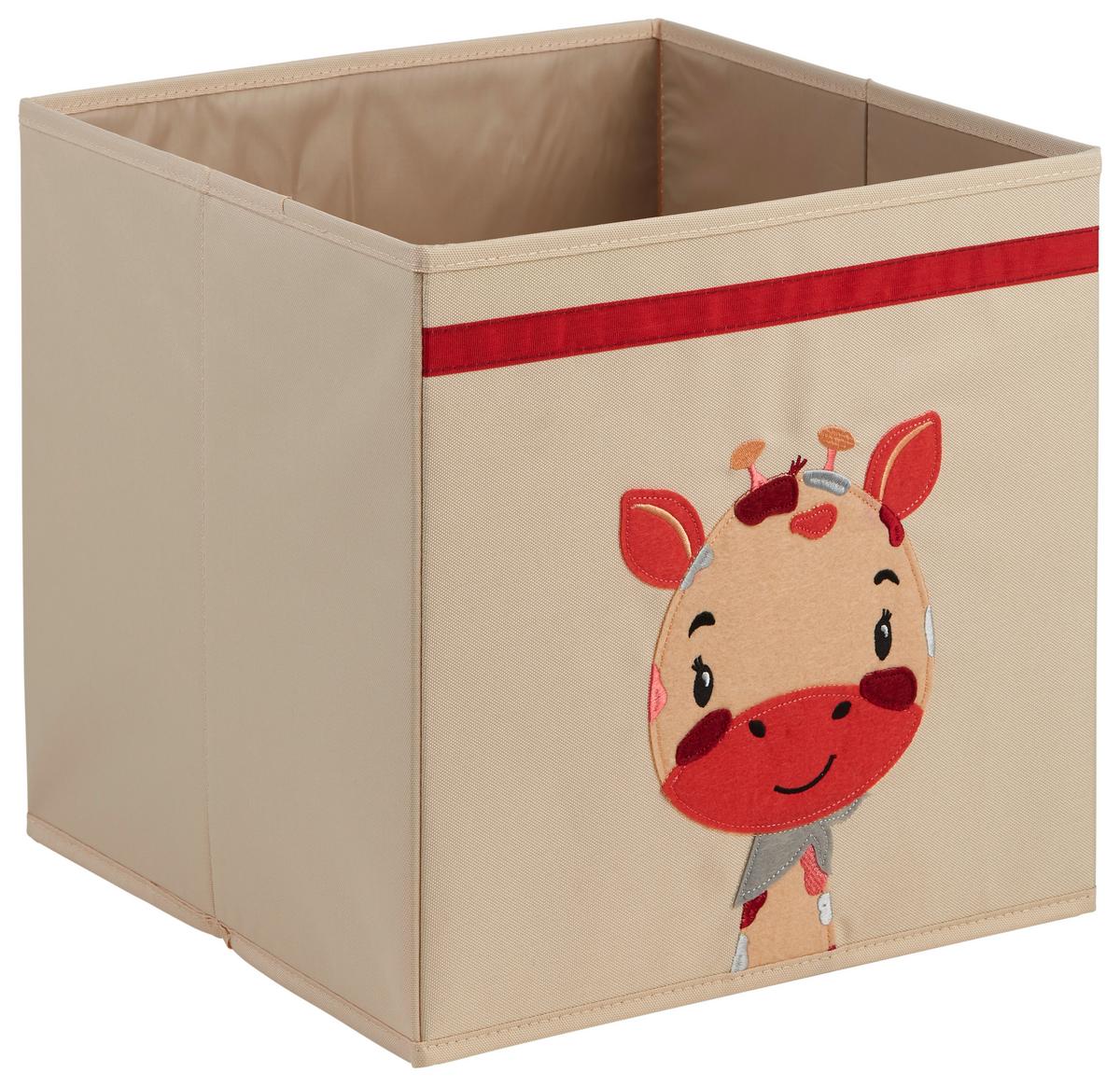 Faltbox Peter ca. 34l - Rot/Creme, Karton/Textil (33/32/33cm) - Mömax