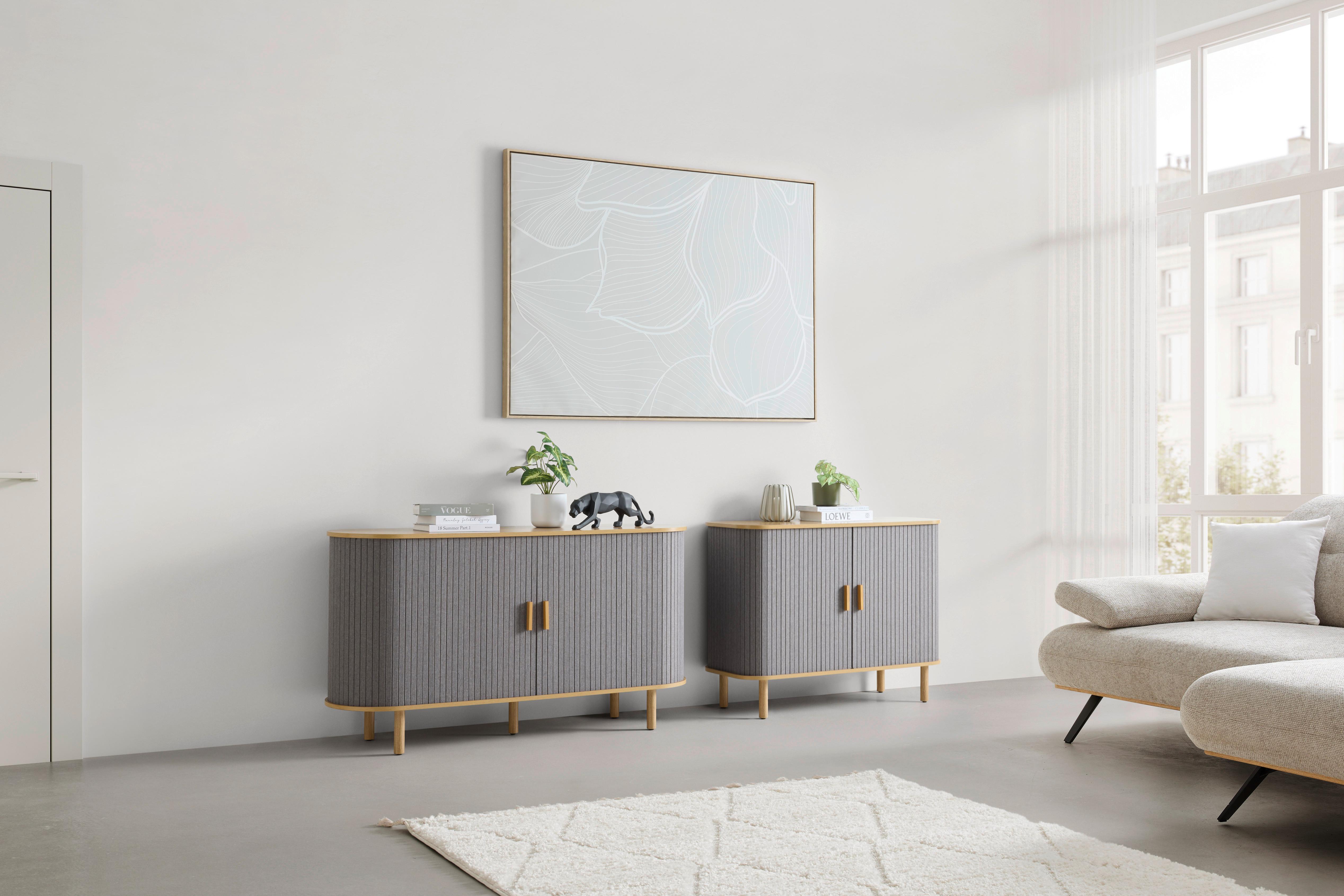 SIDEBOARD ARVID -EXKLUSIV- - grå/naturfärgad, Modern, trämaterial/trä (140/75/40cm) - Mömax