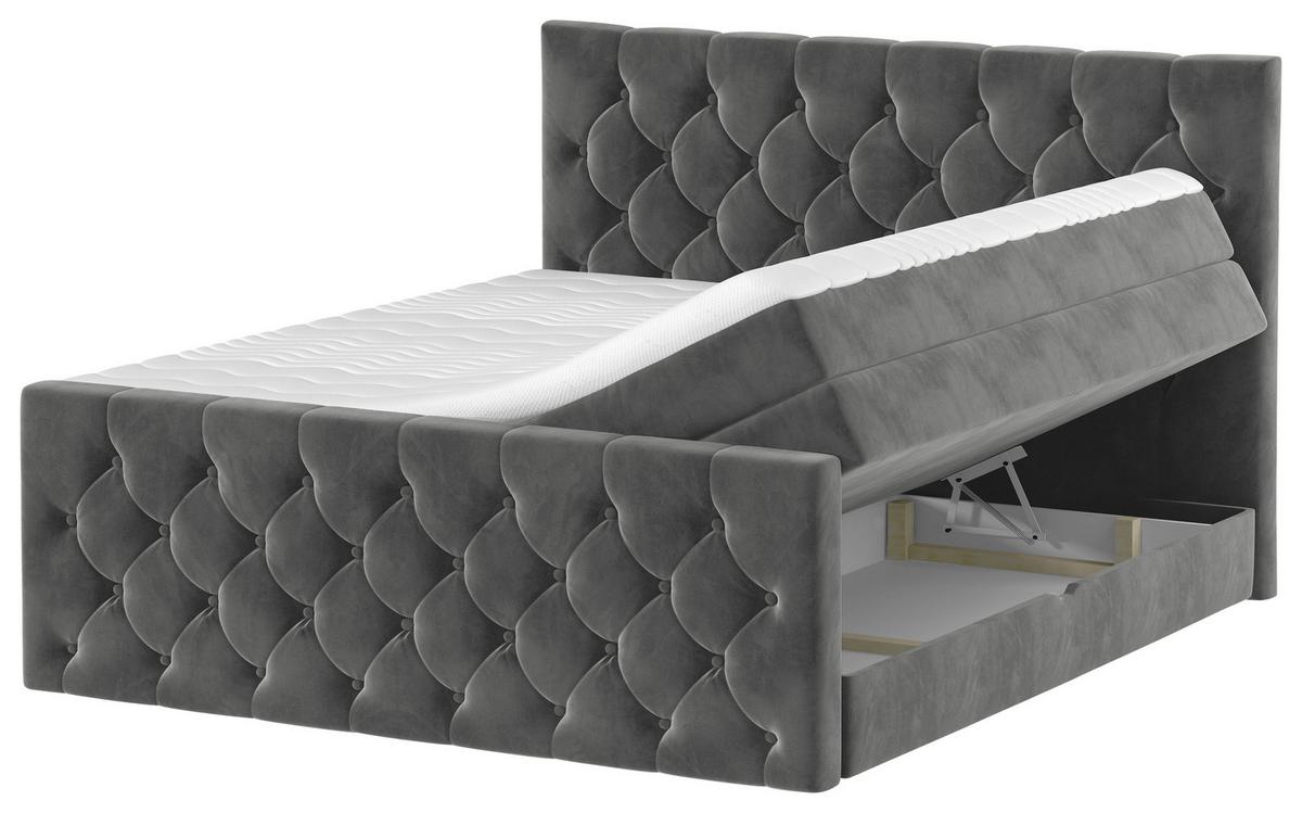 PAT BOXSPRING ELIO - bej/grafit, Romantik / Landhaus, textil (180/200cm) - James Wood